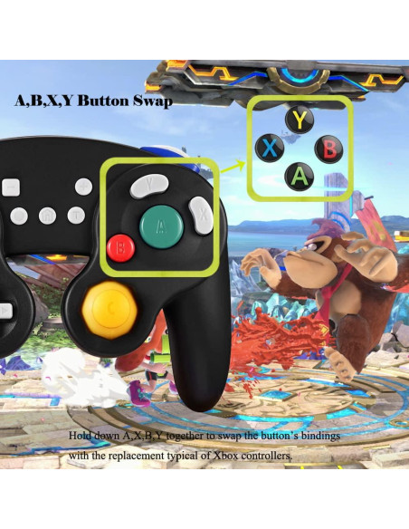 Controlador Inalámbrico EXLENE Gamecube para Switch Negro Controlador Inalámbrico EXLENE Gamecube para Switch Negro
