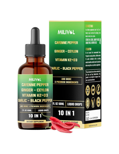 Gotas Líquidas Milivol 59 ml - Pimienta de Cayena y Jengibre