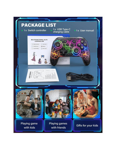 Controlador Pro ZRZLMVP Inalámbrico para Switch - 1000mAh