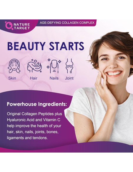 Polvo de Péptidos de Colágeno Múltiple Nature Target 50 Porciones Polvo de Péptidos de Colágeno Múltiple Nature Target 50 Porciones
