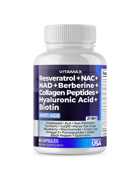 Suplemento Antienvejecimiento Vitamax 20 en 1 - 60 Cápsulas