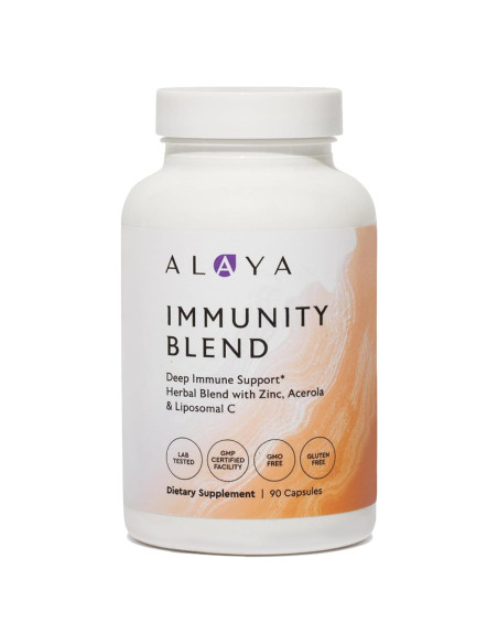 Mezcla de Inmunidad Alaya Naturals - 90 Cápsulas con Vitamina C y Zinc