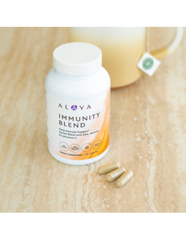 Mezcla de Inmunidad Alaya Naturals - 90 Cápsulas con Vitamina C y Zinc