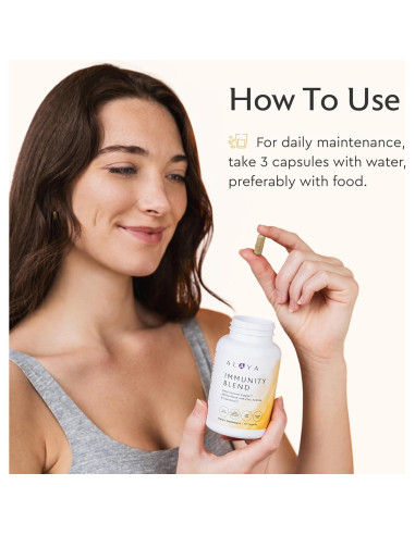 Mezcla de Inmunidad Alaya Naturals - 90 Cápsulas con Vitamina C y Zinc