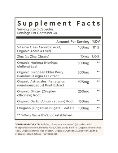 Mezcla de Inmunidad Alaya Naturals - 90 Cápsulas con Vitamina C y Zinc