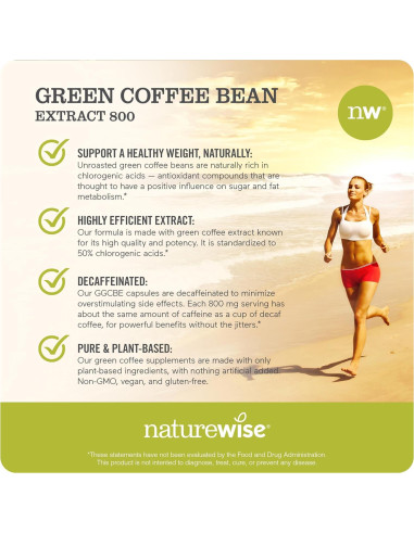Extracto de Grano de Café Verde NatureWise 800mg 50% Ácidos Clorogénicos