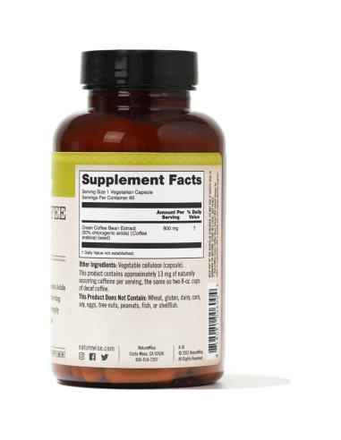 Extracto de Grano de Café Verde NatureWise 800mg 50% Ácidos Clorogénicos