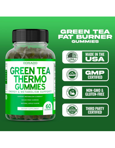 Gomitas Quemadoras de Grasa Té Verde Dorado Nutrition 60 Unidades