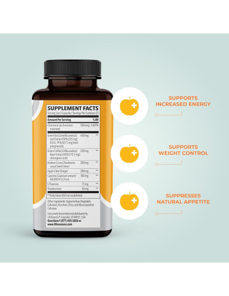 Suplemento Metabolismo LifeSeasons 70 Cápsulas - Control de Peso y Energía