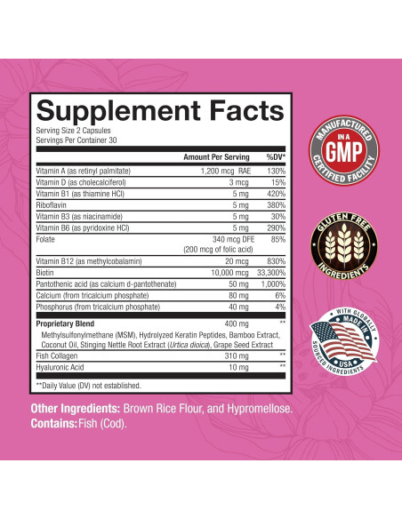 Suplemento de Biotina y Colágeno BioSchwartz 10000mcg - 60 Cápsulas Suplemento de Biotina y Colágeno BioSchwartz 10000mcg - 60 Cápsulas