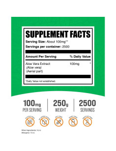 Extracto de Aloe Vera en Polvo BulkSupplements 250g Vegano 2