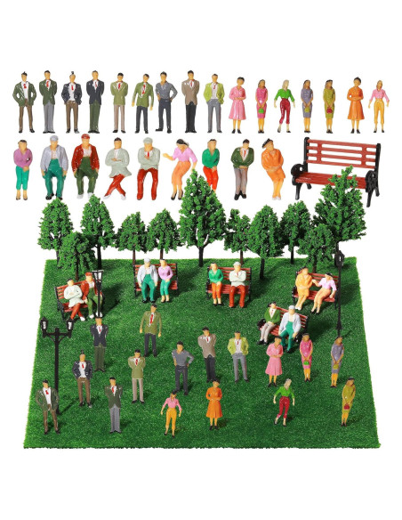 Set Miniaturas de Trenes 55 Pcs Sratte Accesorios Diorama