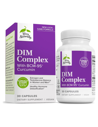 Suplemento Terry Naturally DIM con Curcumina - 30 Cápsulas