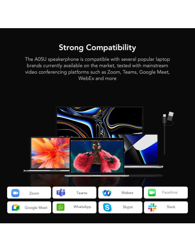 Altavoz y Micrófono USB Nuroum A05U 360 Cancelación Ruido