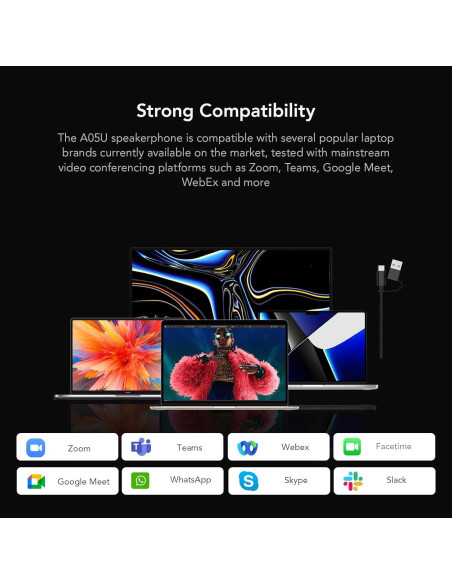 Altavoz y Micrófono USB Nuroum A05U 360 Cancelación Ruido