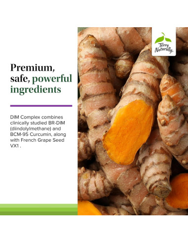 Suplemento Terry Naturally DIM con Curcumina - 30 Cápsulas