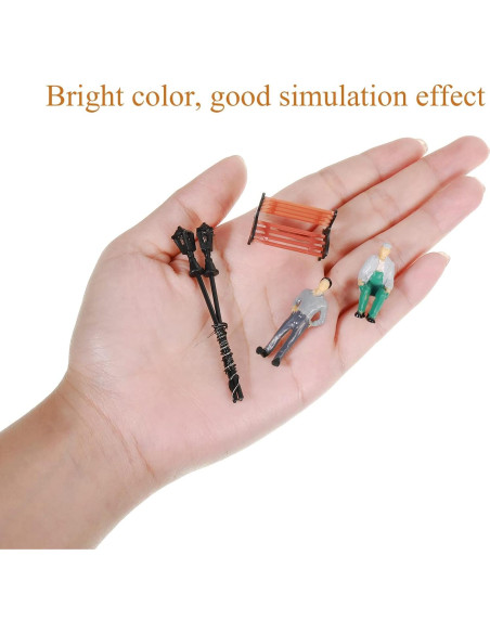 Set Miniaturas de Trenes 55 Pcs Sratte Accesorios Diorama