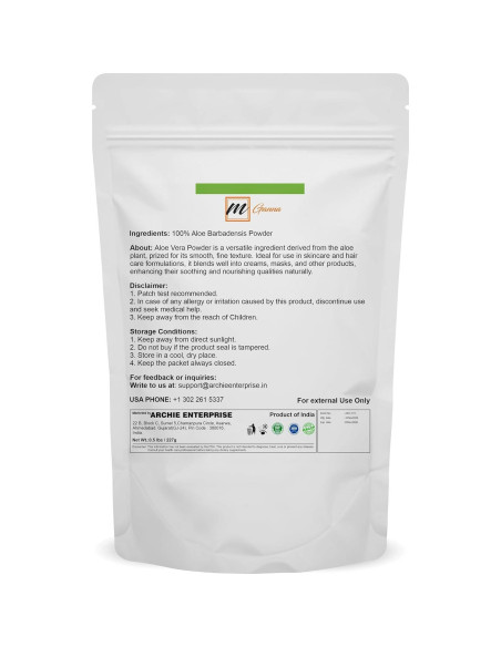 Polvo de Hoja de Aloe Vera 100% Natural mGanna 227g
