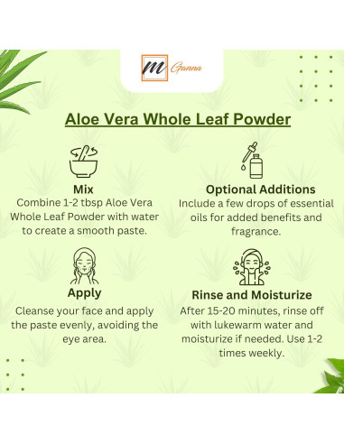 Polvo de Hoja de Aloe Vera 100% Natural mGanna 227g