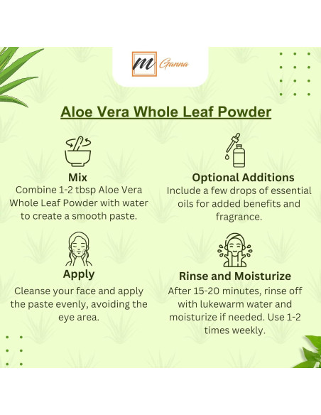 Polvo de Hoja de Aloe Vera 100% Natural mGanna 227g