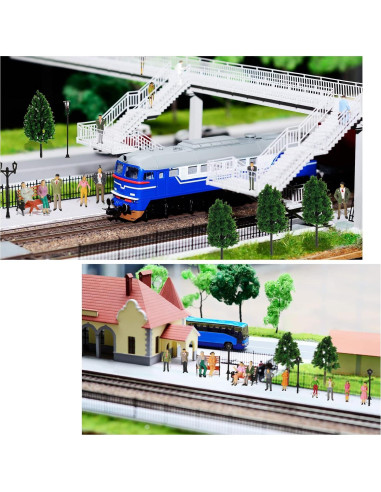 Set Miniaturas de Trenes 55 Pcs Sratte Accesorios Diorama