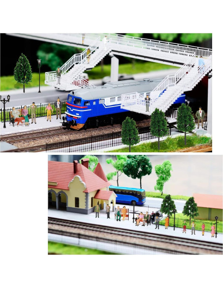 Set Miniaturas de Trenes 55 Pcs Sratte Accesorios Diorama