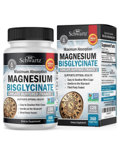 Suplemento de Bisglicinato de Magnesio BioSchwartz 360 Cápsulas
