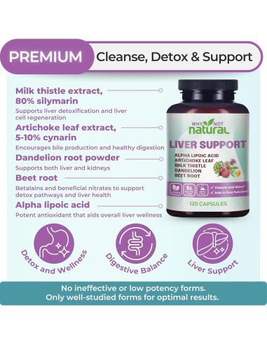 Suplemento Hepático 5-en-1 Why Not Natural - 120 Cápsulas