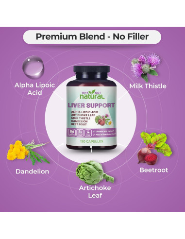 Suplemento Hepático 5-en-1 Why Not Natural - 120 Cápsulas