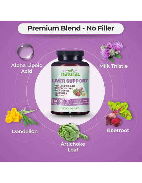 Suplemento Hepático 5-en-1 Why Not Natural - 120 Cápsulas