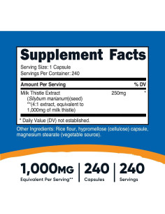 Nutricost Cardo Mariano 1000mg 240 Cápsulas Veganas 4:1 2