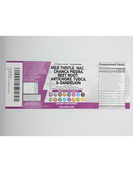 Suplemento Hepático Clean Nutraceuticals 60 Cápsulas 28 en 1