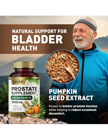 Suplemento Prostático Built By Nature 120 Cápsulas - Salud Urinaria