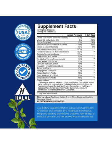 Suplemento Prostático Natures Craft - Saw Palmetto y Pygeum 60 Cápsulas