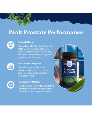 Suplemento Prostático Natures Craft - Saw Palmetto y Pygeum 60 Cápsulas