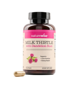 NatureWise Cardo Mariano 1000 mg + Diente de León 100 mg - 60 Cápsulas Veganas