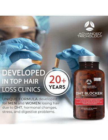 Suplemento bloqueador de DHT Advanced Trichology 120 cápsulas