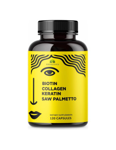 Suplemento de Biotina 10000 mcg con Colágeno y Queratina - 120 Cápsulas