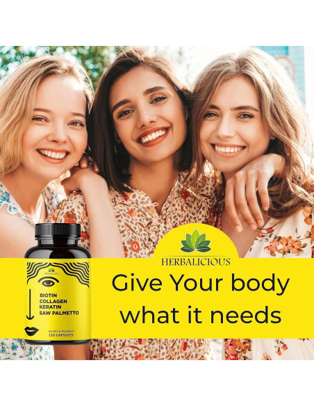 Suplemento de Biotina 10000 mcg con Colágeno y Queratina - 120 Cápsulas