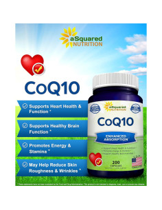 Suplemento CoQ10 aSquared 400mg 200 Cápsulas Veganas 2