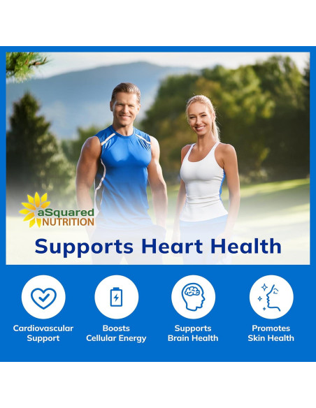 Suplemento CoQ10 aSquared 400mg 200 Cápsulas Veganas