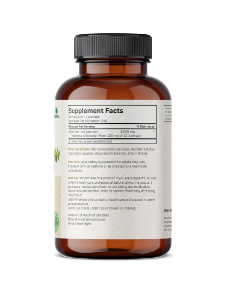 Raíz de Valeriana Futurebiotics 1200 MG 240 Cápsulas Veganas