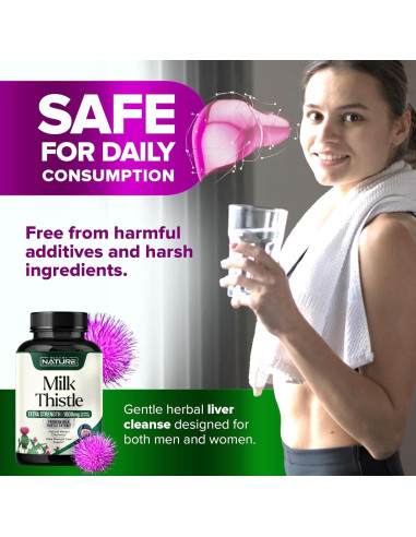 Cardo Mariano 1000mg Built By Nature - Detox Hígado 120 Cápsulas