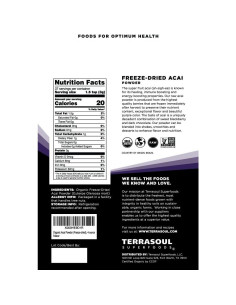 Polvo de Baya de Acai Orgánico Terrasoul Superfoods 113.4 g 2