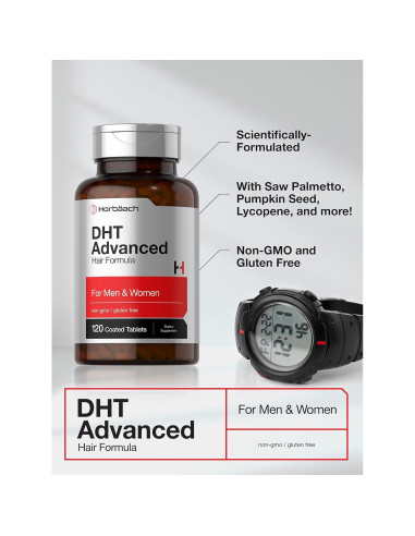 Suplemento DHT para el Cabello Horbaach | 120 Tabletas | Sin OGM