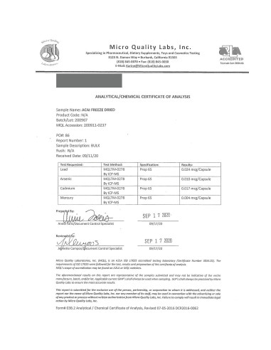 Suplemento Orgánico Baya de Acai Nature Restore 90 Cápsulas