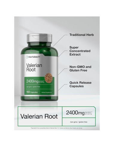 Cápsulas de raíz de valeriana Horbach 2400 mg 150 unidades