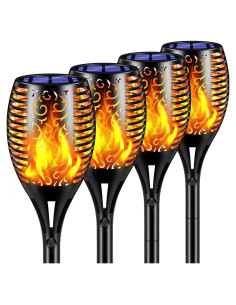 Luces Solares TomCare 99 LED Antorchas Impermeables 4 Pack