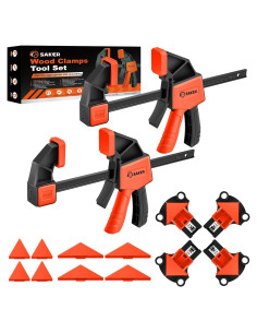 Abrazaderas Saker 6" (15,24 cm) Conjunto de Carpintería
