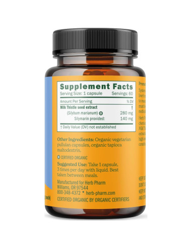 Cápsulas de Extracto de Cardo Mariano Herb Pharm 60 Unidades